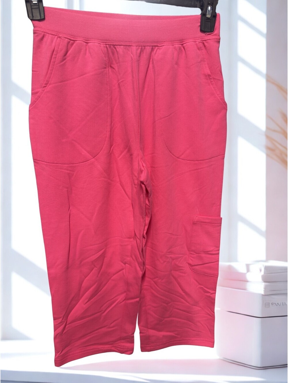 Denim & Co. Active French Terry Cargo Capri Pants Size XS